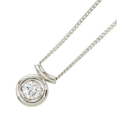 Pt850 プラチナ ダイヤ0.26ct プチネックレス TOEI CROWN ネックレス レディース 【中古】