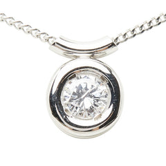 Pt850 プラチナ ダイヤ0.26ct プチネックレス TOEI CROWN ネックレス レディース 【中古】