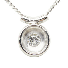 Pt850 プラチナ ダイヤ0.26ct プチネックレス TOEI CROWN ネックレス レディース 【中古】