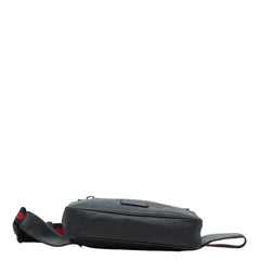 グッチ GGスプリーム ウエストバッグ ボディバッグ 474293 ブラック グレー PVC レザー レディース GUCCI 【中古】
