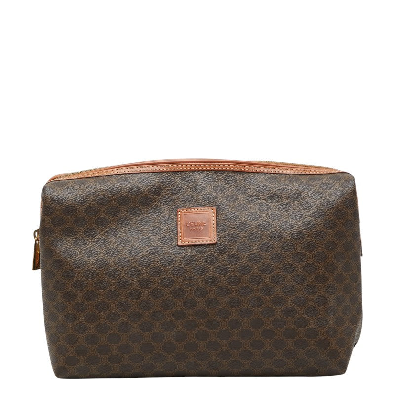 セリーヌ マカダム セカンドバッグ クラッチバッグ ブラウン PVC レザー レディース CELINE 【中古】