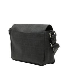 フェンディ ズッカ 斜め掛け ショルダーバッグ 7VA258 グレー ブラック PVC レディース FENDI 【中古】