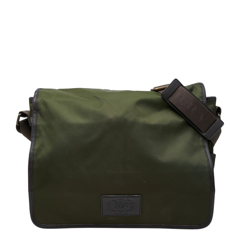 バーバリー ノバチェック 斜め掛け ショルダーバッグ カーキ ブラウン ナイロン レザー レディース BURBERRY 【中古】