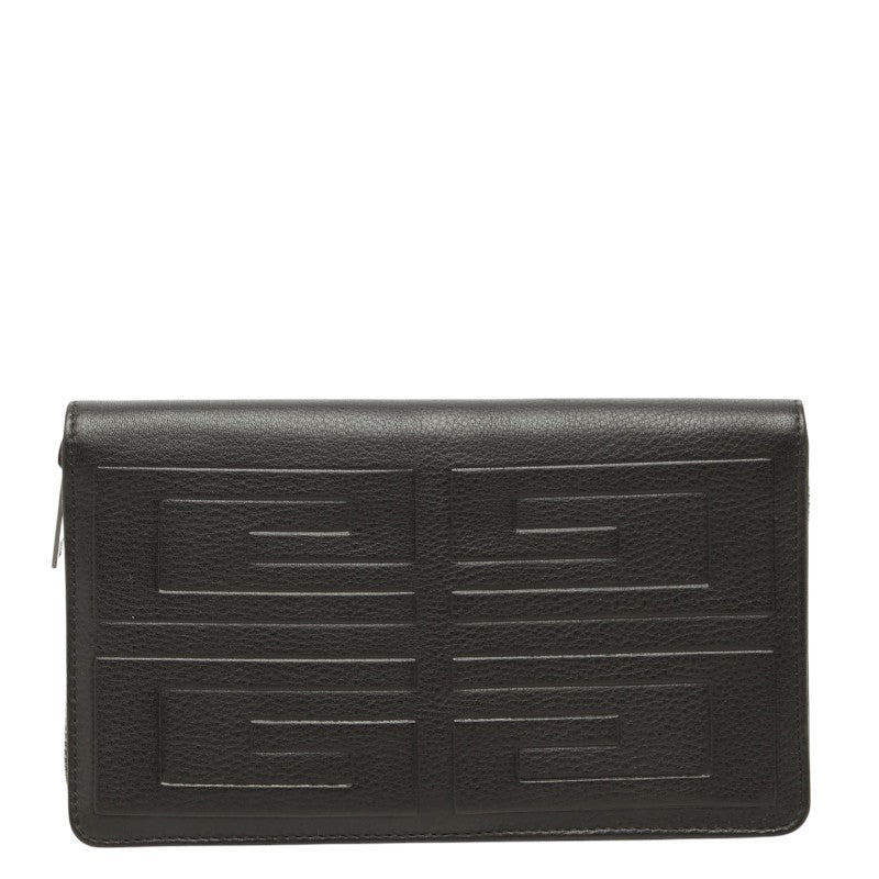 ジバンシー 4G ラウンドファスナー 長財布 ブラック レザー メンズ Givenchy 【中古】