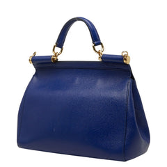 ドルチェアンドガッバーナ シシリー ハンドバッグ ショルダーバッグ 2WAY ブルー レザー レディース DOLCE&GABBANA 【中古】
