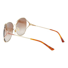 グッチ アジアンフィット UVカット サングラス GG0650SK ブラウン ピンク プラスチック メッキ レディース GUCCI 【中古】