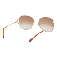 グッチ アジアンフィット UVカット サングラス GG0650SK ブラウン ピンク プラスチック メッキ レディース GUCCI 【中古】