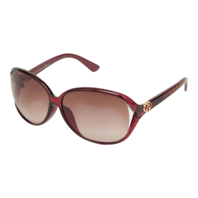 グッチ インターロッキングG ハート サングラス GG3792/F/S ワインレッド ボルドー プラスチック レディース GUCCI 【中古】