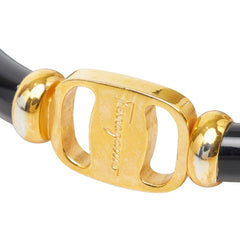 サルヴァトーレフェラガモ ヴァラ バングル ゴールド ブラック プラスチック メッキ レディース Salvatore Ferragamo 【中古】