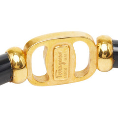 サルヴァトーレフェラガモ ヴァラ バングル ゴールド ブラック プラスチック メッキ レディース Salvatore Ferragamo 【中古】