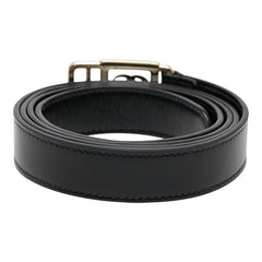 グッチ ダブルG バックル スリム ベルト 790232 ブラック ゴールド レザー メッキ レディース GUCCI 【中古】