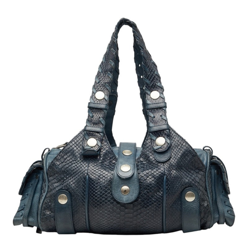 クロエ シルベラード パイソン ハンドバッグ 5ASA51 ブルー レザー レディース Chloe 【中古】