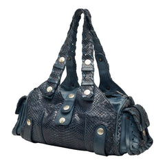クロエ シルベラード パイソン ハンドバッグ 5ASA51 ブルー レザー レディース Chloe 【中古】