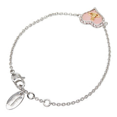ヴィヴィアンウエストウッド ハート ペトラ ブレスレット シルバー ピンク メタル ラインストーン レディース Vivienne Westwood 【中古】