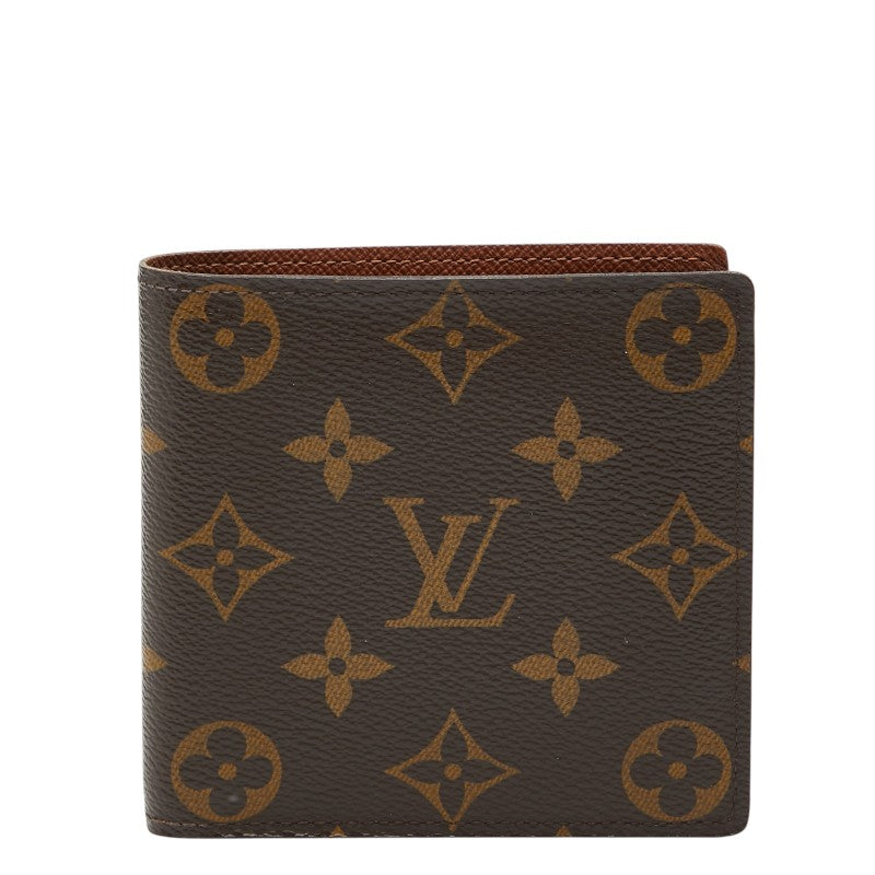 ルイ ヴィトン モノグラム ポルトフォイユ マルコ 二つ折り財布 M61675 ブラウン PVC レザー レディース LOUIS VUITTON 【中古】