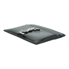 サンローラン 型押し カードケース パスケース 370778 ブラック パテントレザー レディース SAINT LAURENT 【中古】
