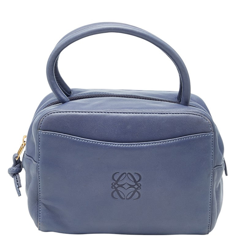 ロエベ アナグラム ハンドバッグ ブルー レザー レディース LOEWE 【中古】