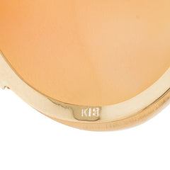 K18YG イエローゴールド シェル シェルカメオ30.6×40.5mm ペンダントトップ ブローチ レディース 【中古】