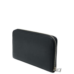 ロエベ アナグラム ラウンドジップ ウォレット 長財布 ブラック レザー レディース LOEWE 【中古】