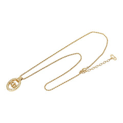 ディオール ロゴ ネックレス ゴールド メッキ ラインストーン レディース Dior 【中古】