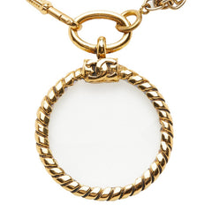 シャネル ココマーク チェーン ルーペ ネックレス ゴールド ガラス メッキ GP レディース CHANEL 【中古】