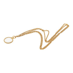 シャネル ココマーク チェーン ルーペ ネックレス ゴールド ガラス メッキ GP レディース CHANEL 【中古】