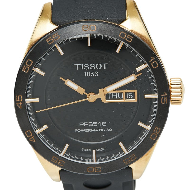 ティソ PRS516 腕時計 T100.430.36.051.00 自動巻き ブラック文字盤 ステンレススチール メンズ TISSOT 【中古】