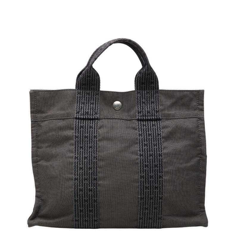 エルメス エールライン トートPM トートバッグ ハンドバッグ グレー キャンバス レディース HERMES 【中古】