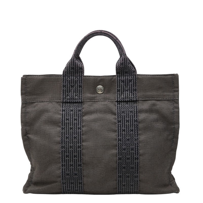 エルメス エールライン トートPM トートバッグ ハンドバッグ グレー キャンバス レディース HERMES 【中古】