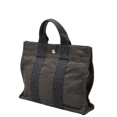 エルメス エールライン トートPM トートバッグ ハンドバッグ グレー キャンバス レディース HERMES 【中古】