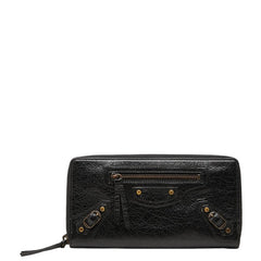 バレンシアガ クラシック コンチネンタル ラウンドファスナー 長財布 253036 ブラック レザー メンズ BALENCIAGA 【中古】