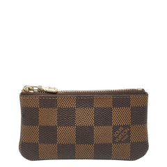 ルイ ヴィトン ダミエ ポシェット クレ コインケース キーケース N62658 ブラウン PVC レザー レディース LOUIS VUITTON 【中古】