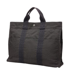 エルメス エールライン トートMM トートバッグ ハンドバッグ グレー キャンバス レディース HERMES 【中古】