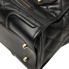 バーバリー ホースロゴ キルティング ボストンバッグ トートバッグ ブラック レザー レディース BURBERRY 【中古】