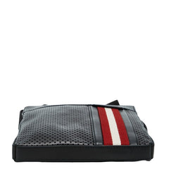 バリー 斜め掛け ショルダーバッグ ブラック レッド レザー キャンバス メンズ BALLY 【中古】