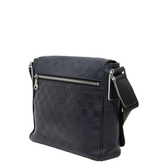 ルイ ヴィトン ダミエ アンフィニ ディストリクトPM ショルダーバッグ N41285 ネイビー レザー メンズ LOUIS VUITTON 【中古】