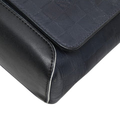 ルイ ヴィトン ダミエ アンフィニ ディストリクトPM ショルダーバッグ N41285 ネイビー レザー メンズ LOUIS VUITTON 【中古】