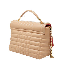 バーバリー ローラ サッチェル ハンドバッグ チェーン ショルダーバッグ ベージュ レザー レディース BURBERRY 【中古】