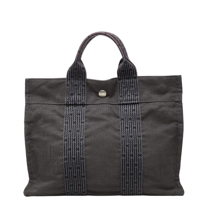 エルメス エールラインPM ハンドバッグ トートバッグ グレー キャンバス レディース HERMES 【中古】