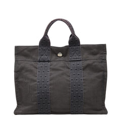 エルメス エールラインPM ハンドバッグ トートバッグ グレー キャンバス レディース HERMES 【中古】