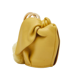 ロエベ アニマル バニー ウサギ バッグチャーム コインケース イエロー レザー ファー レディース LOEWE 【中古】
