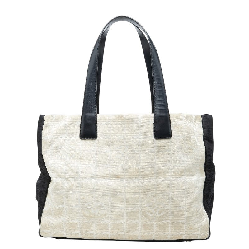 シャネル ココマーク ニュートラベルライン トートバッグ ハンドバッグ ベージュ ブラック ナイロン レザー レディース CHANEL 【中古】