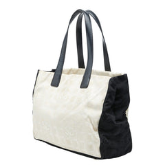 シャネル ココマーク ニュートラベルライン トートバッグ ハンドバッグ ベージュ ブラック ナイロン レザー レディース CHANEL 【中古】