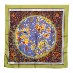 エルメス カレ90 www.hermes.com 世界地図 スカーフ マルチカラー シルク レディース HERMES 【中古】