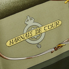 エルメス カレ90 HARNAIS DE COUR 宮廷の馬具 スカーフ カーキグリーン マルチカラー シルク レディース HERMES 【中古】