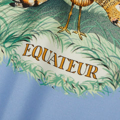 エルメス カレ90 EQUATEUR 赤道直下 スカーフ 大判 ブルー ホワイト マルチカラー シルク レディース HERMES 【中古】