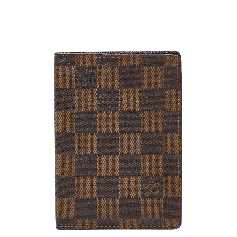 ルイ ヴィトン ダミエ クーヴェルテュール パスポール パスポートケース N60189 ブラウン PVC レザー レディース LOUIS VUITTON 【中古】