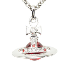 ヴィヴィアンウエストウッド タイニーオーブ ネックレス シルバー レッド メタル ラインストーン レディース Vivienne Westwood 【中古】