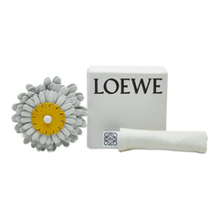 ロエベ スタッドフラワー バッグ用 チャーム ホワイト イエロー レザー レディース LOEWE 【中古】