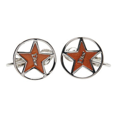 ディオール ロゴ スターモチーフ イヤリング シルバー オレンジ メタル レディース Dior 【中古】